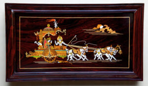 Rosewood Mysore Inlay Wall panel 12*24 Inch Rectangle Shape With Frame