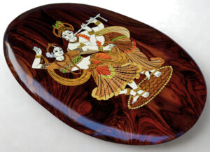 Rosewood Mysore Inlay Wall panel 12*18 Inch Oval Shape