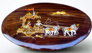 Rosewood Mysore Inlay Wall panel 12*20 Inch Oval Shape