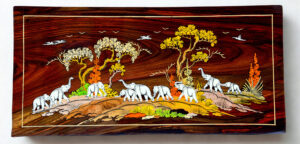 Rosewood Mysore Inlay Wall panel 12*24 Inch Rectangle Shape Without Frame
