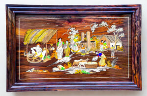 Rosewood Mysore Inlay Wall panel 14*24 Inch Rectangle Shape With Frame