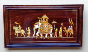 Rosewood Mysore Inlay Wall panel 15*30 Inch Rectangle Shape With Frame