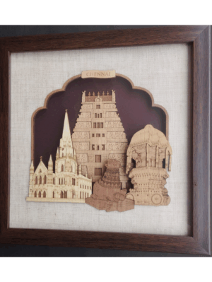 Veneer Art Wall Hanging Chennai Monument 10"x10"