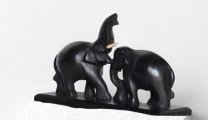 Rosewood Fighting Elephant Miniature