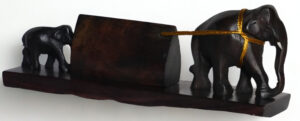 Rosewood Log Elephant Miniature