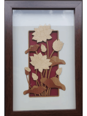 Veneer Art Wall Hanging Lotus Flower 12" x 8"