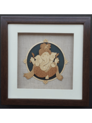 Veneer art wall Hanging Shree Ganesh 10" x 10"